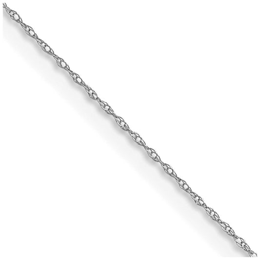 14k White Gold .4 mm Carded Cable Rope Chain