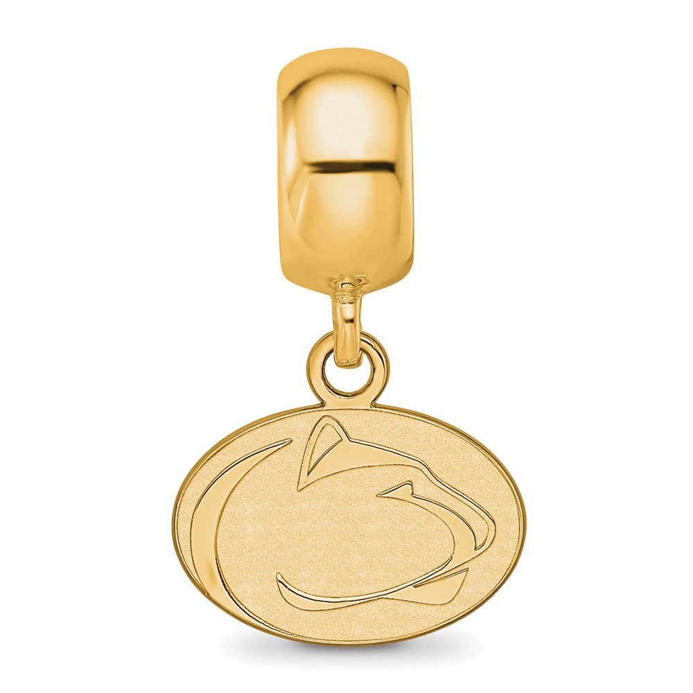 Sterling Silver Gold-plated Penn State University Lion Extra Small Dangle Bead Charm