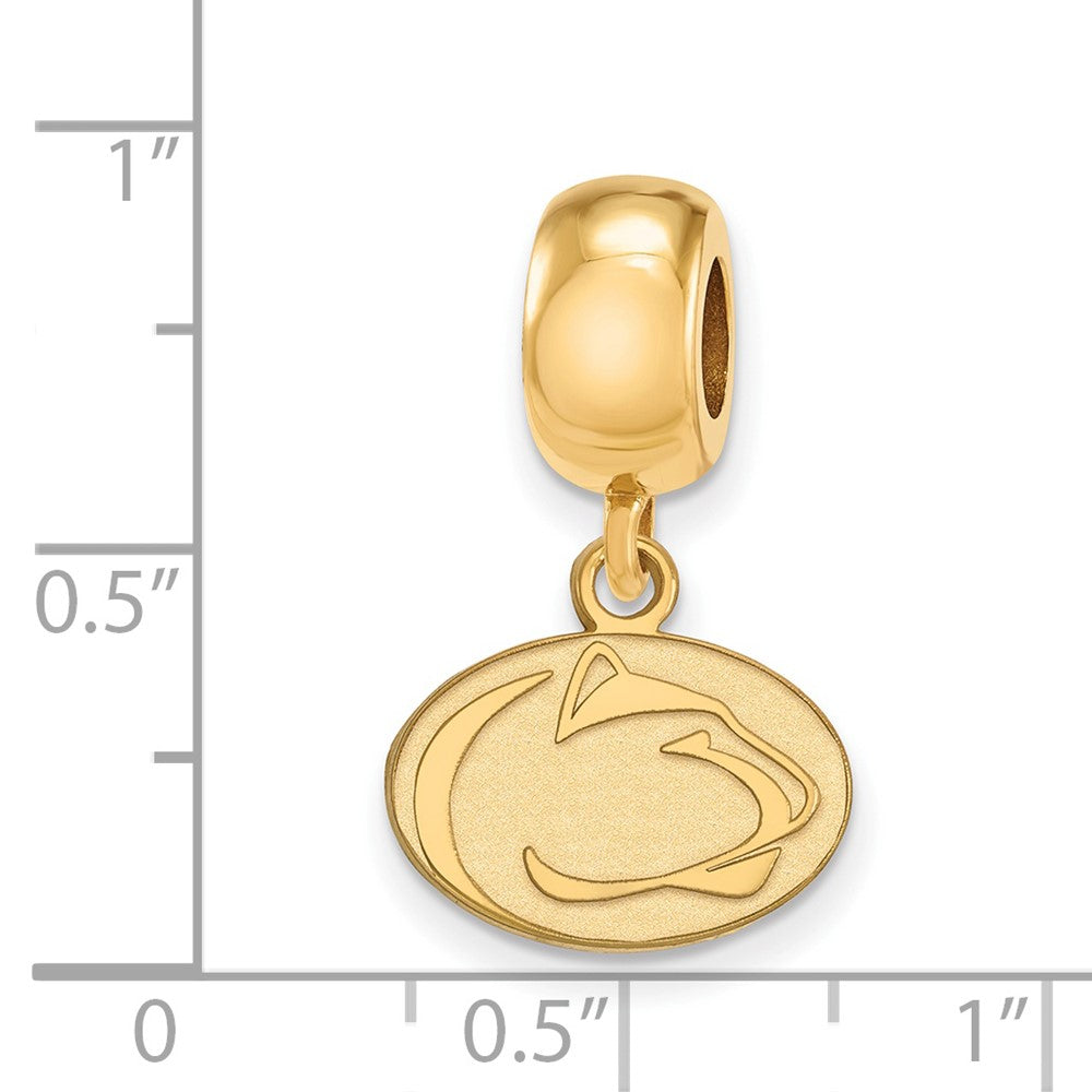 Sterling Silver Gold-plated Penn State University Lion Extra Small Dangle Bead Charm