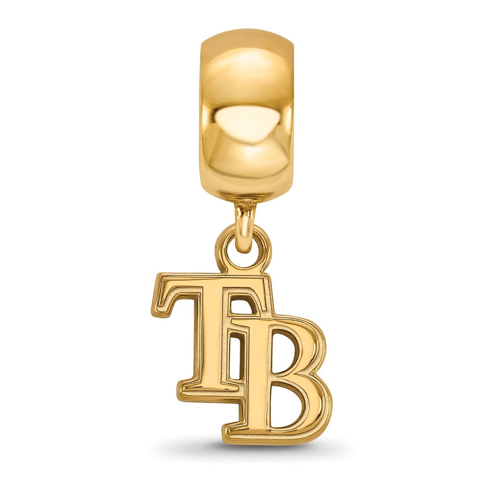 Sterling Silver Gold-plated MLB Tampa Bay Rays Letters T-B Extra Small Dangle Bead