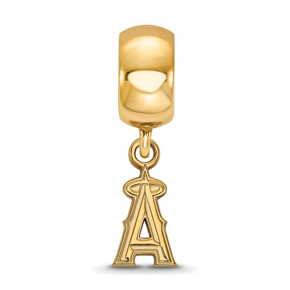 Sterling Silver Gold-plated MLB Los Angeles Angels Extra Small Dangle Charm Bead