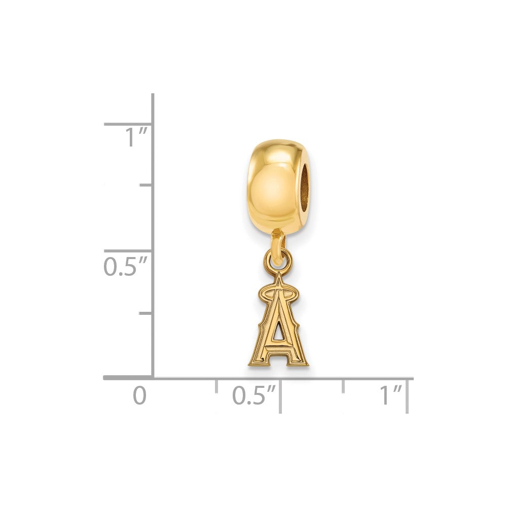 Sterling Silver Gold-plated MLB Los Angeles Angels Extra Small Dangle Charm Bead