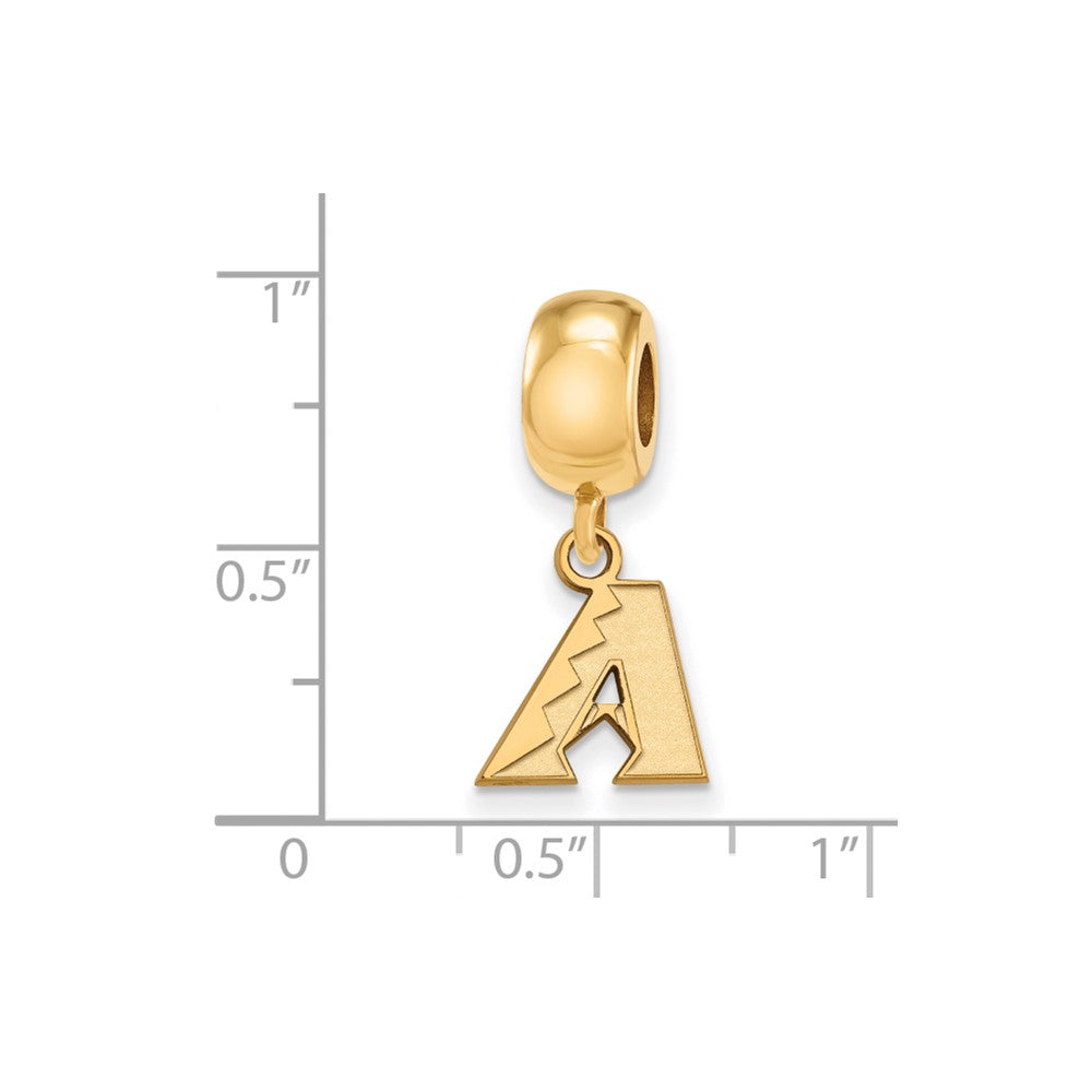 Sterling Silver Gold-plated MLB Arizona Diamondbacks Extra Small Dangle Bead