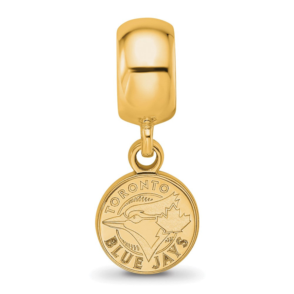 Sterling Silver Gold-plated MLB Toronto Blue Jays Extra Small Disc Dangle Bead
