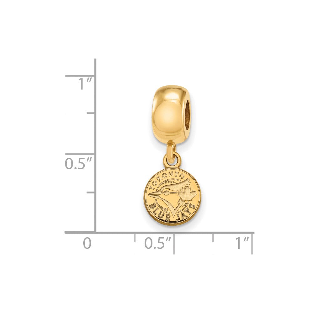 Sterling Silver Gold-plated MLB Toronto Blue Jays Extra Small Disc Dangle Bead
