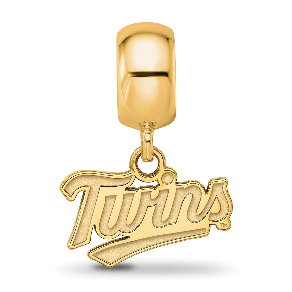 Sterling Silver Gold-plated MLB Minnesota Twins T-C Extra Small Dangle Bead