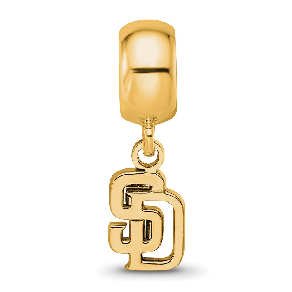 Sterling Silver Gold-plated MLB San Diego Padres Letters S-D Extra Small Dangle Bead
