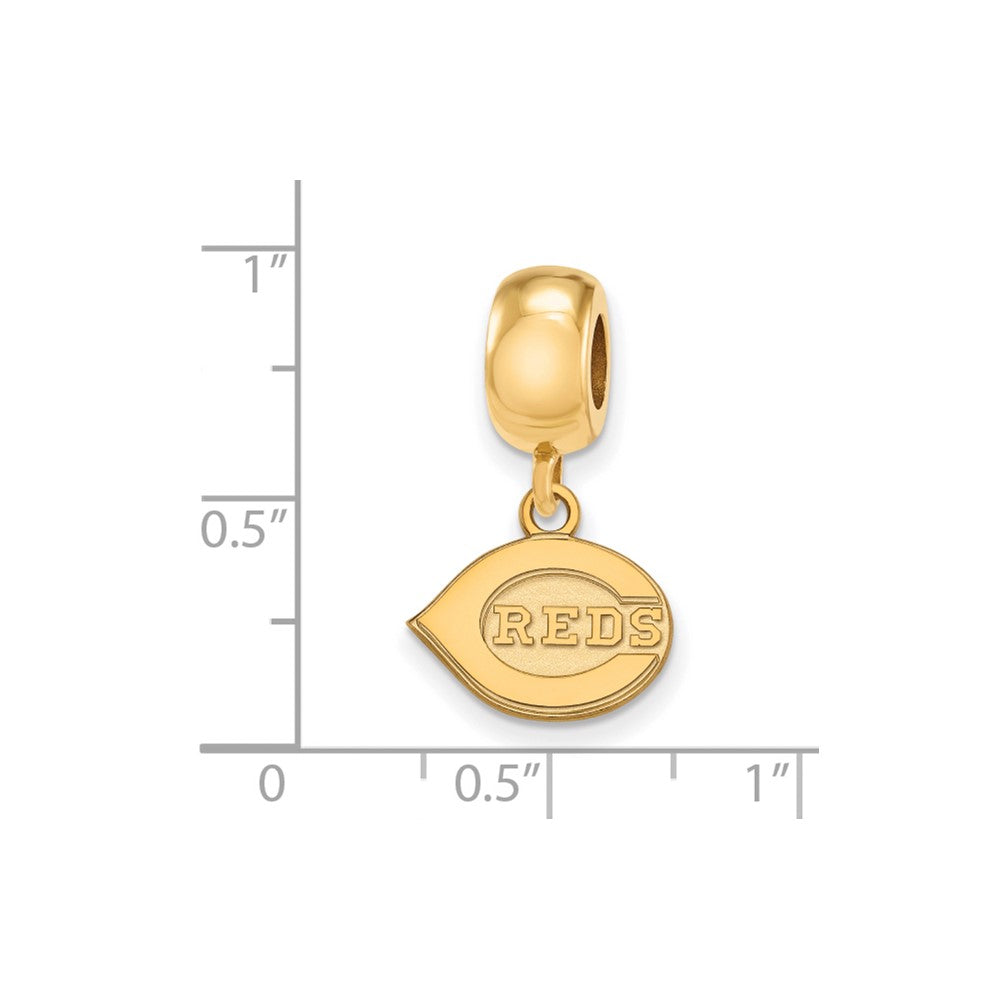 Sterling Silver Gold-plated MLB Cincinnati Reds Extra Small Dangle Bead