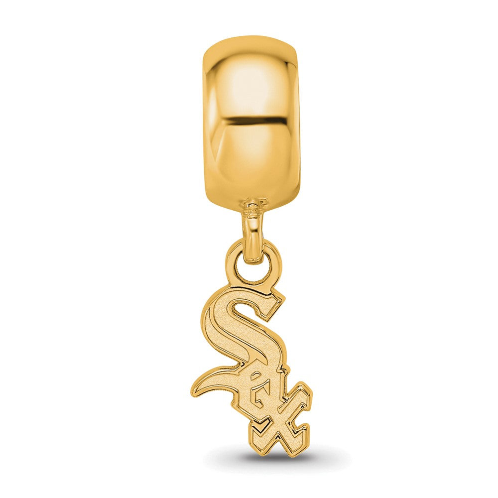 Sterling Silver Gold-plated MLB Chicago White Sox Extra Small Dangle Bead