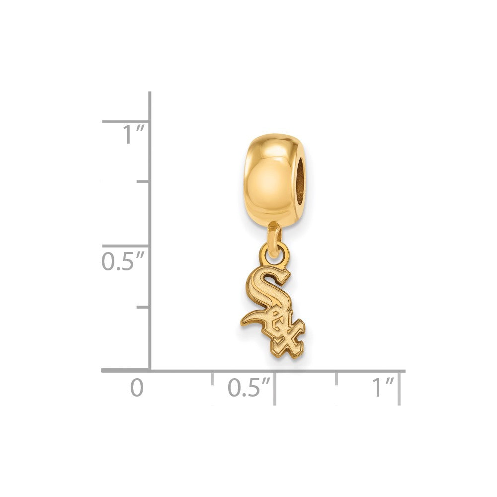 Sterling Silver Gold-plated MLB Chicago White Sox Extra Small Dangle Bead