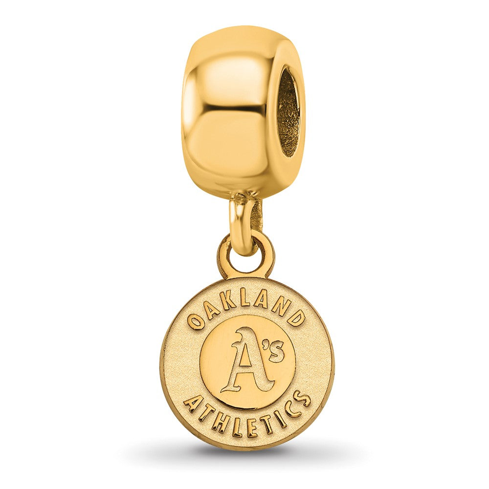 Sterling Silver Gold-plated MLB Oakland Athletics Circle Extra Small Dangle Bead