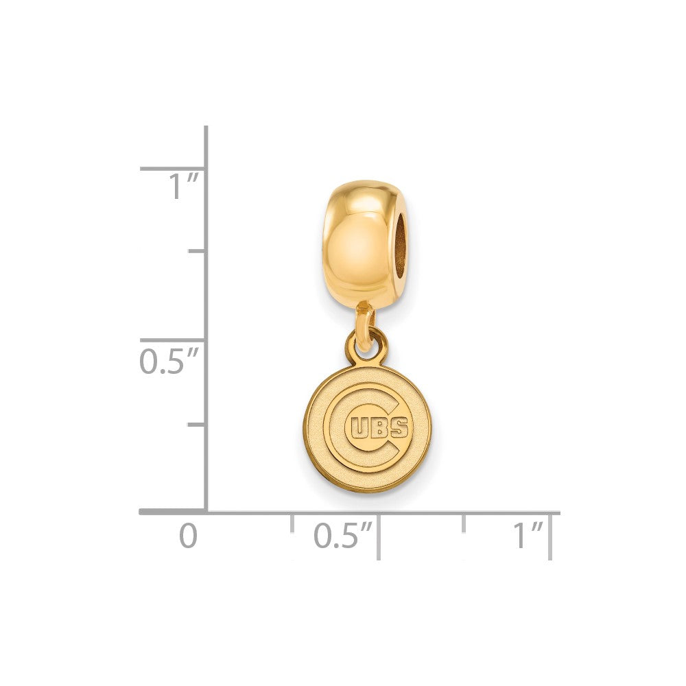 Sterling Silver Gold-plated MLB Chicago Cubs Extra Small Dangle Bead