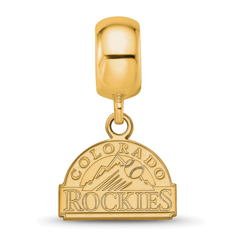 Sterling Silver Gold-plated MLB Colorado Rockies Extra Small Dangle Bead