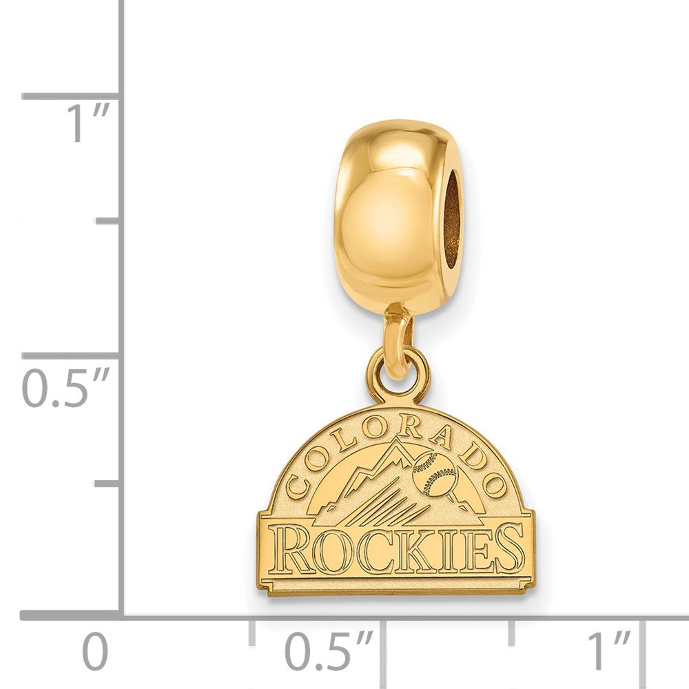 Sterling Silver Gold-plated MLB Colorado Rockies Extra Small Dangle Bead