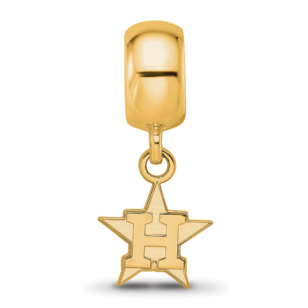 Sterling Silver Gold-plated MLB Houston Astros Letter H Star Extra Small Dangle Bead