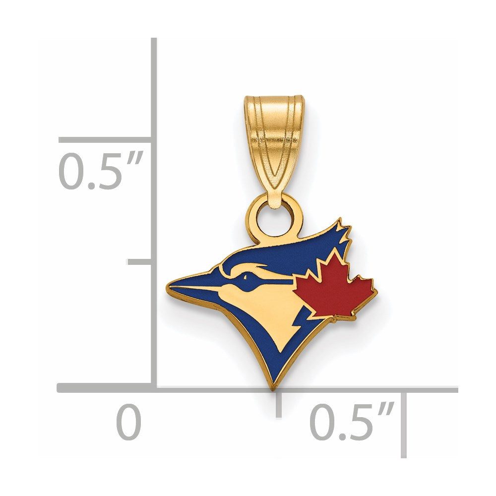 Sterling Silver Gold-plated MLB Toronto Blue Jays Bird Extra Small Dangle Bead