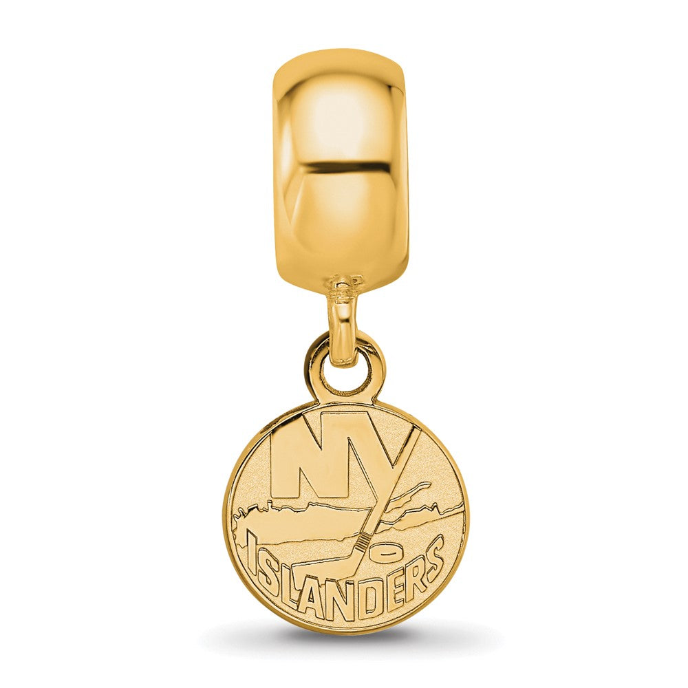 Sterling Silver Gold-plated NHL New York Islanders Extra Small Dangle Bead Charm