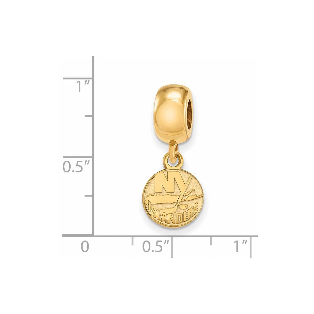 Sterling Silver Gold-plated NHL New York Islanders Extra Small Dangle Bead Charm