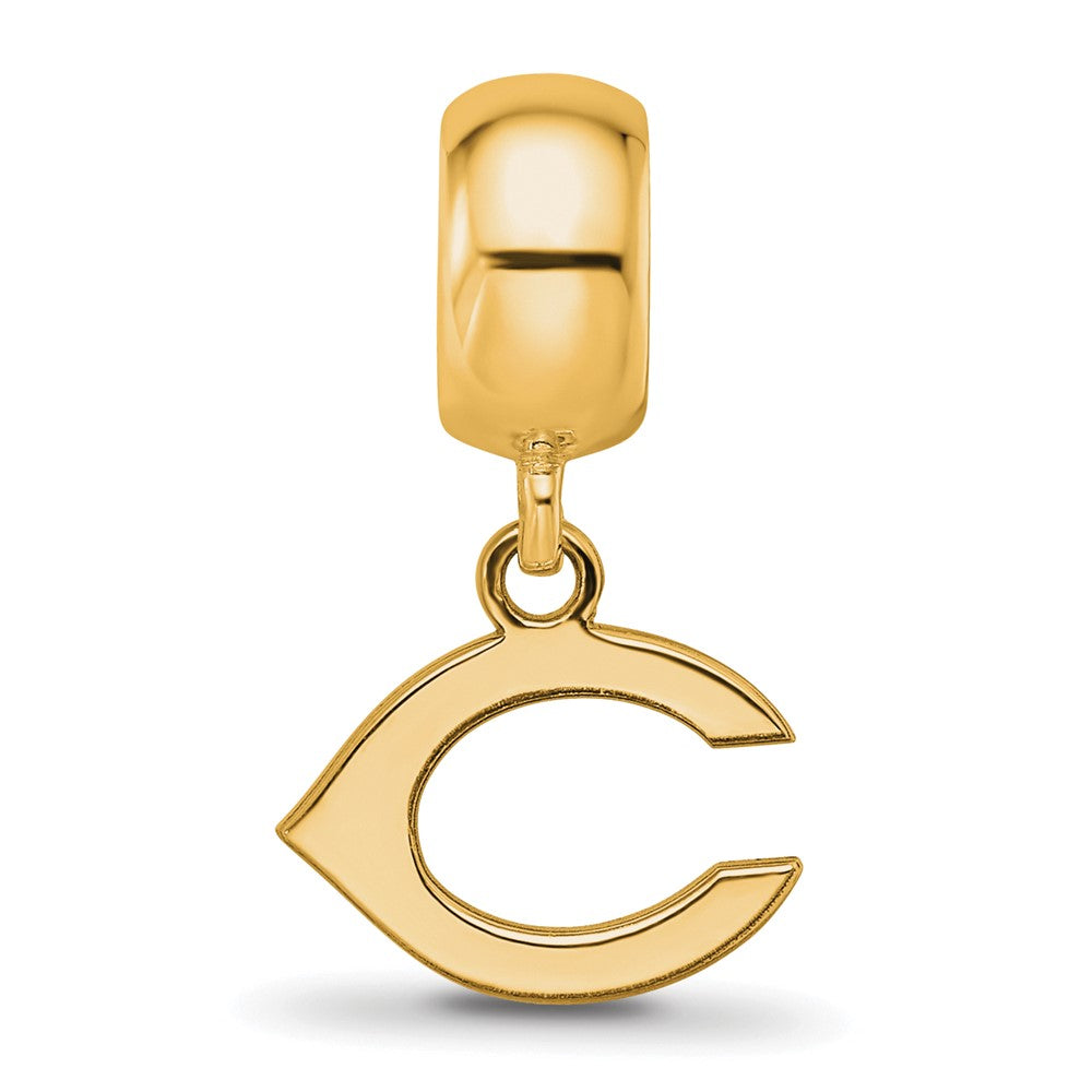 Sterling Silver Gold-plated MLB Cincinnati Reds Letter C Extra Small Dangle Bead