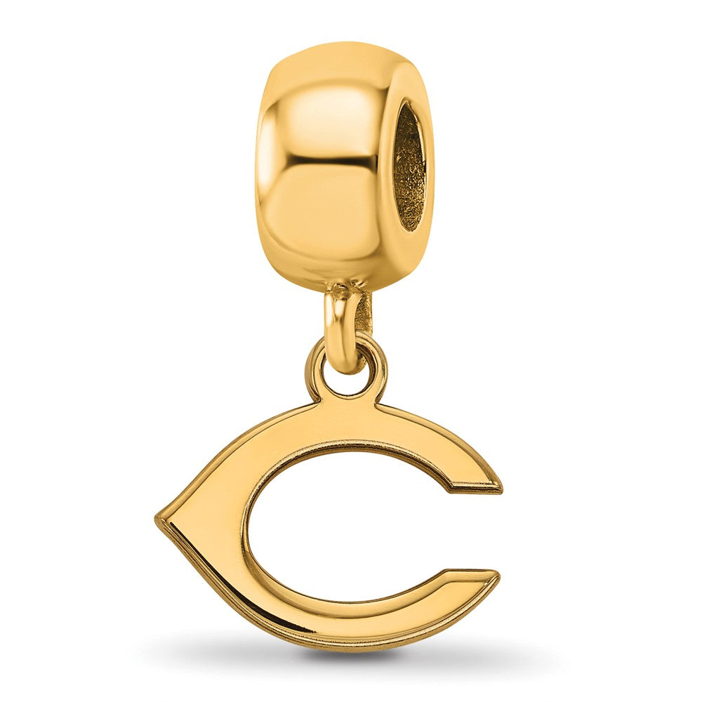 Sterling Silver Gold-plated MLB Cincinnati Reds Letter C Extra Small Dangle Bead