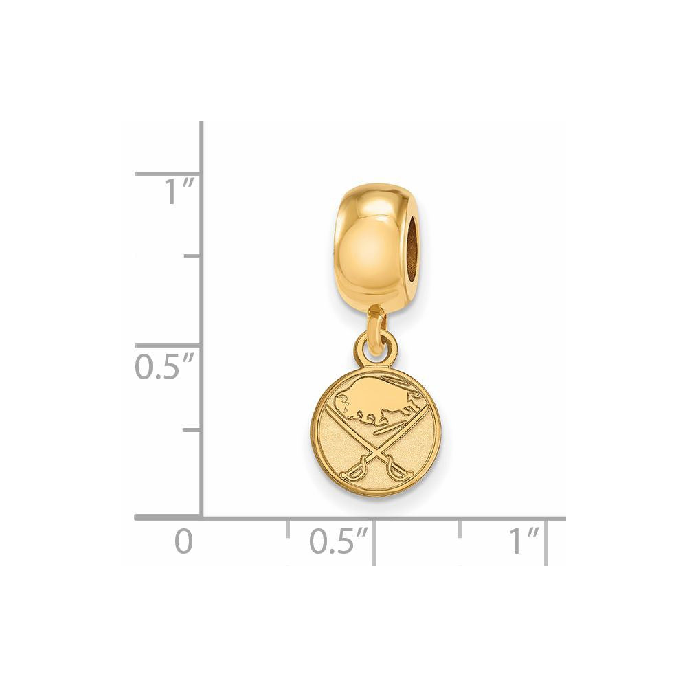 Sterling Silver Gold-plated NHL Buffalo Sabres Extra Small Dangle Bead