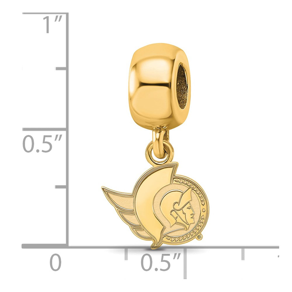 Sterling Silver Gold-plated NHL Ottawa Senators Extra Small Dangle Bead Charm