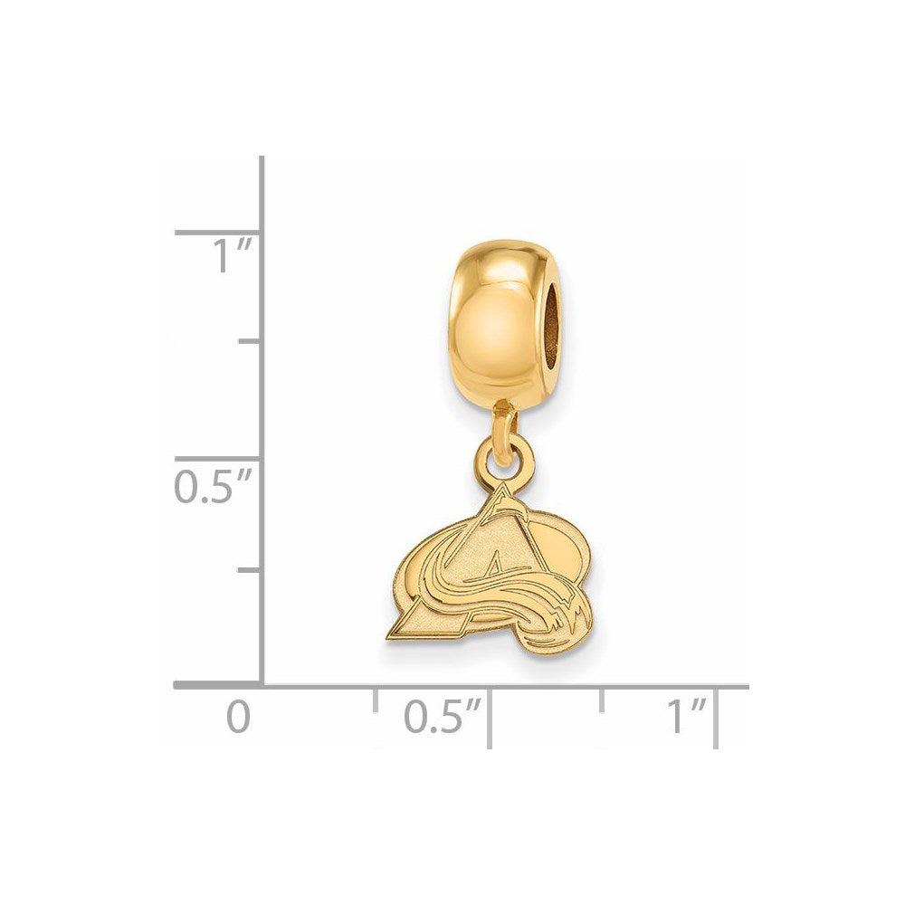 Sterling Silver Gold-plated NHL Colorado Avalanche Letter A Extra Small Dangle Bead