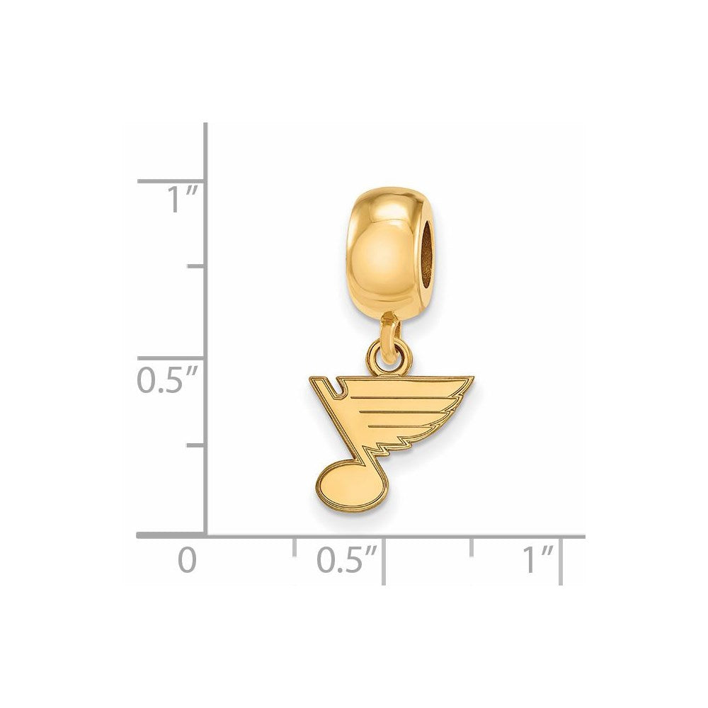Sterling Silver Gold-plated NHL St. Louis Blues Extra Small Dangle Bead Charm