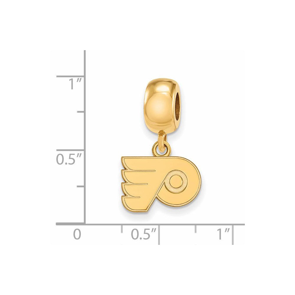 Sterling Silver Gold-plated NHL Philadelphia Flyers Extra Small Dangle Bead Charm