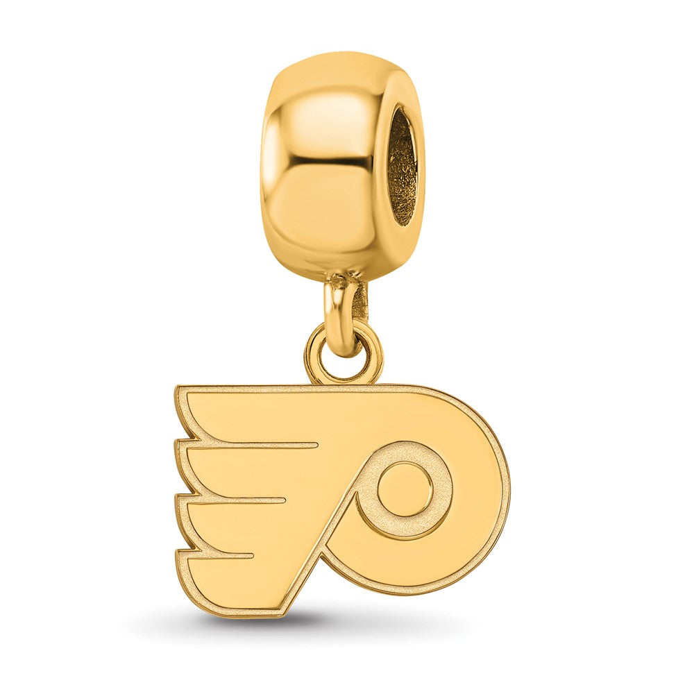 Sterling Silver Gold-plated NHL Philadelphia Flyers Extra Small Dangle Bead Charm