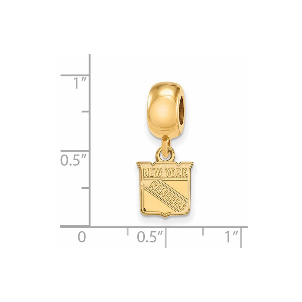 Sterling Silver Gold-plated NHL New York Rangers Extra Small Dangle Bead Charm