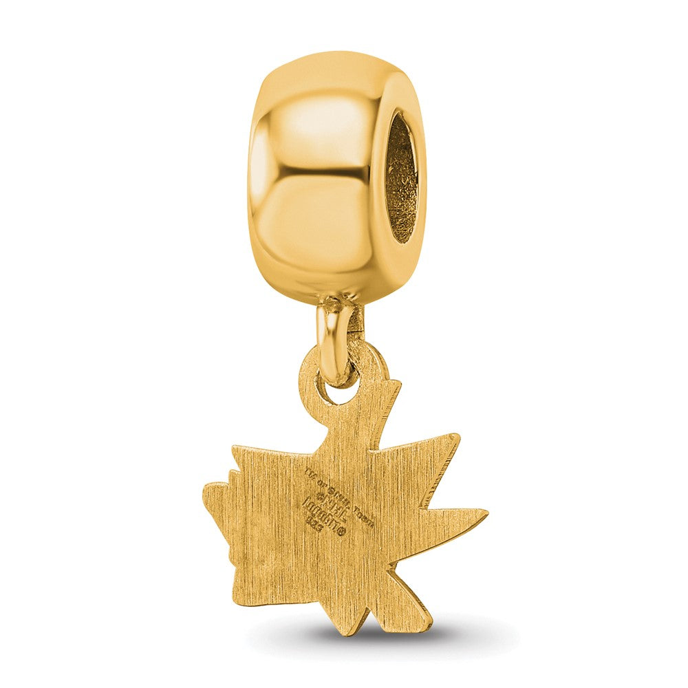 Sterling Silver Gold-plated NHL San Jose Sharks Extra Small Dangle Bead Charm