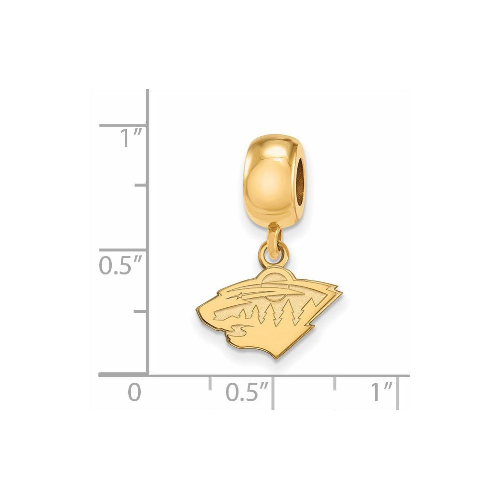 Sterling Silver Gold-plated NHL Minnesota Wild Extra Small Dangle Bead