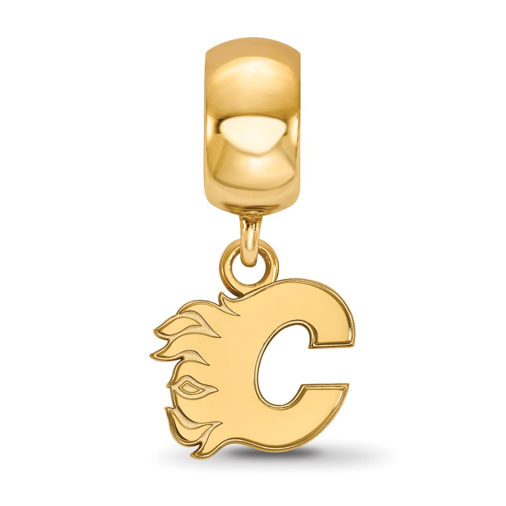 Sterling Silver Gold-plated NHL Calgary Flames Letter C Extra Small Dangle Bead