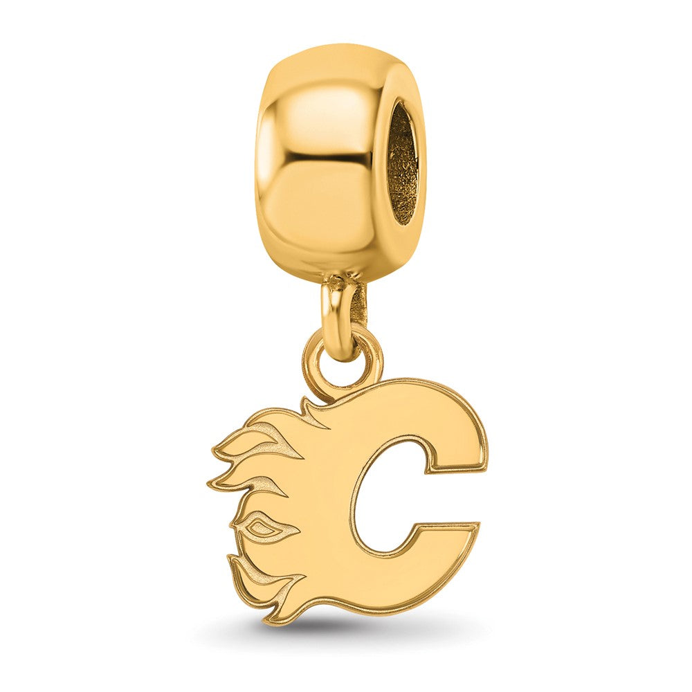 Sterling Silver Gold-plated NHL Calgary Flames Letter C Extra Small Dangle Bead