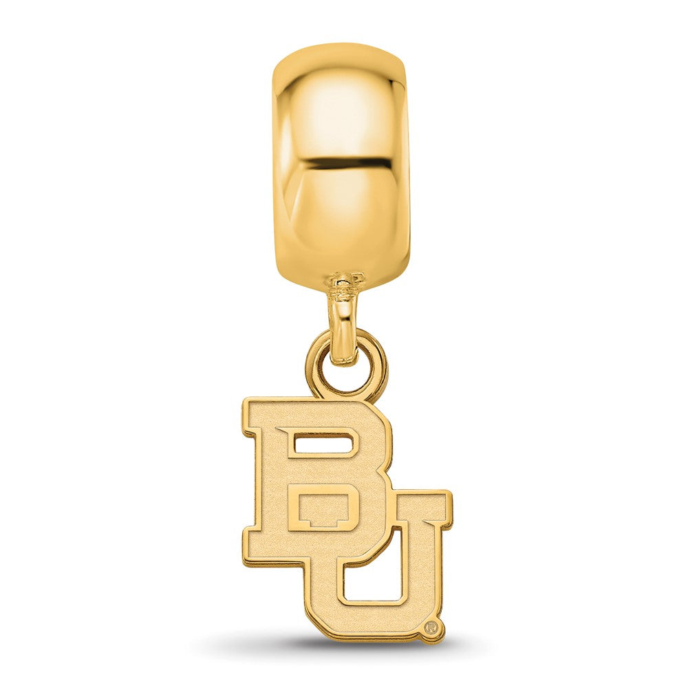 Sterling Silver Gold-plated Baylor University Bears Extra Small Dangle Bead Charm