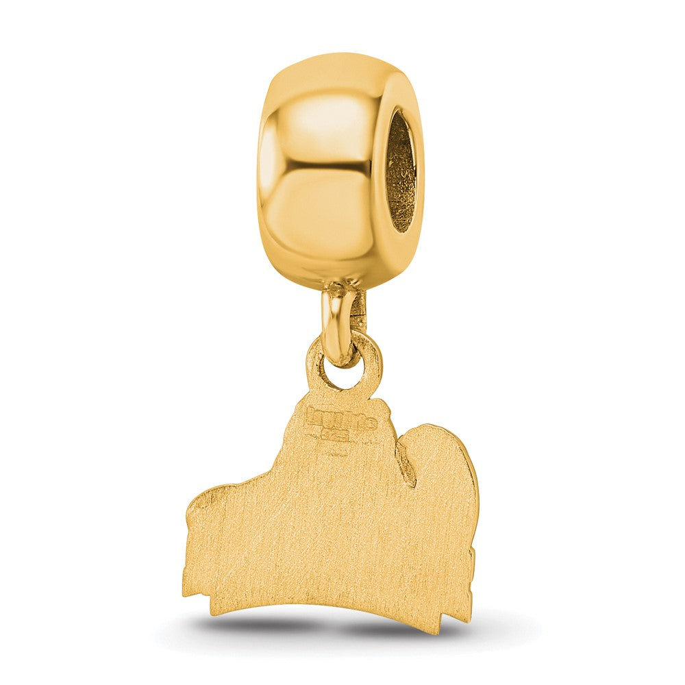 Sterling Silver Gold-plated Baylor University Bears Extra Small Dangle Bead Charm