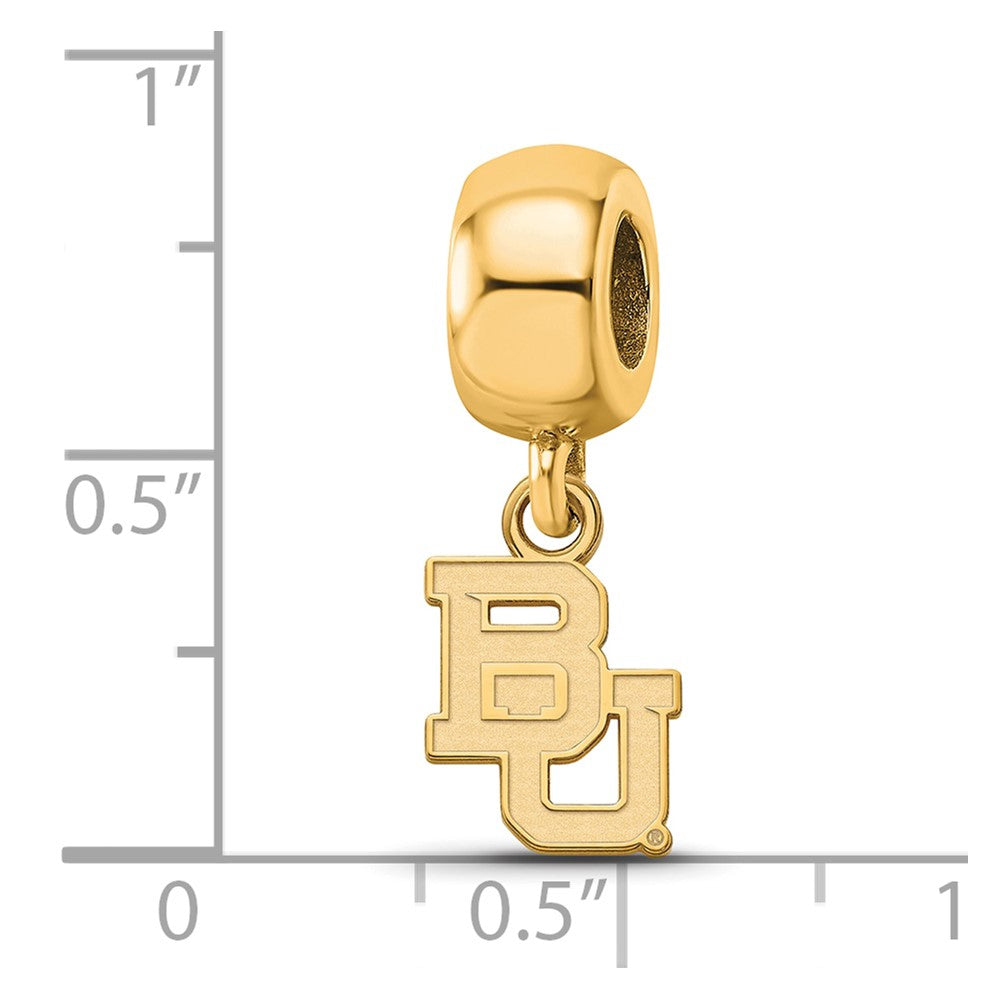 Sterling Silver Gold-plated Baylor University Bears Extra Small Dangle Bead Charm