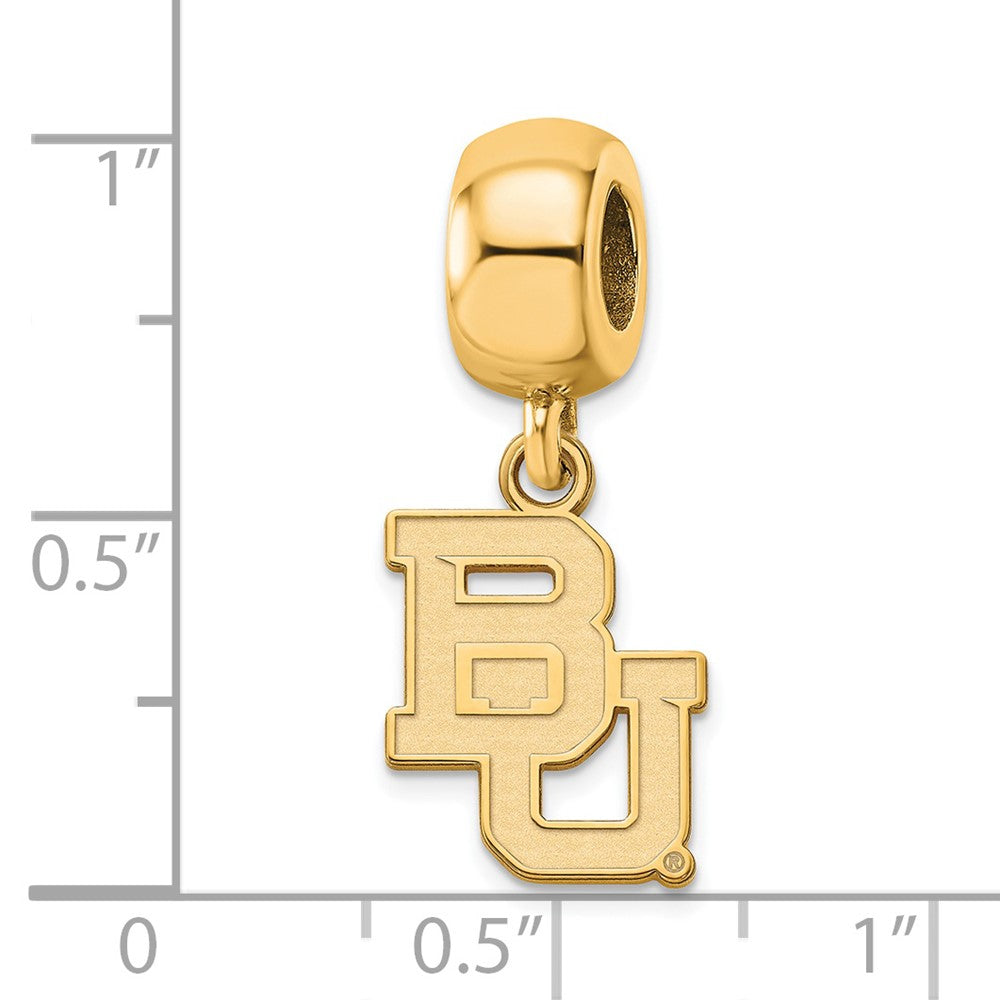 Sterling Silver Gold-plated Baylor University Bears Small Dangle Bead Charm