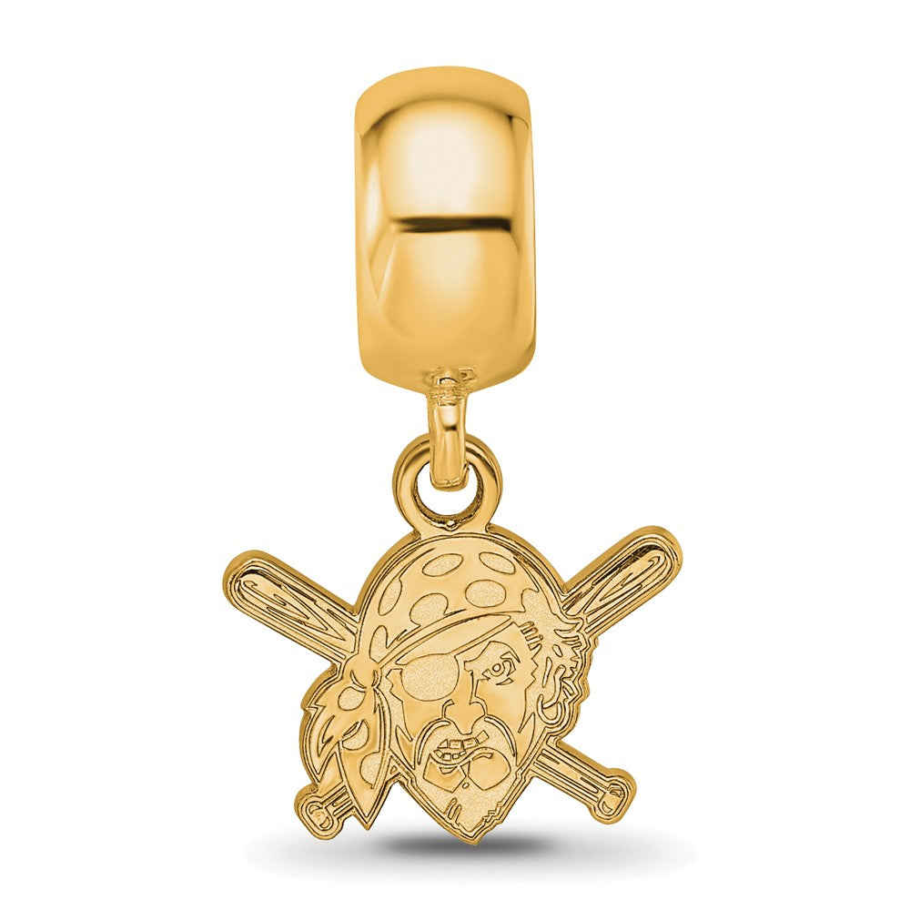 Sterling Silver Gold-plated MLB Pittsburgh Pirates Buccaneer Extra Small Dangle Bead