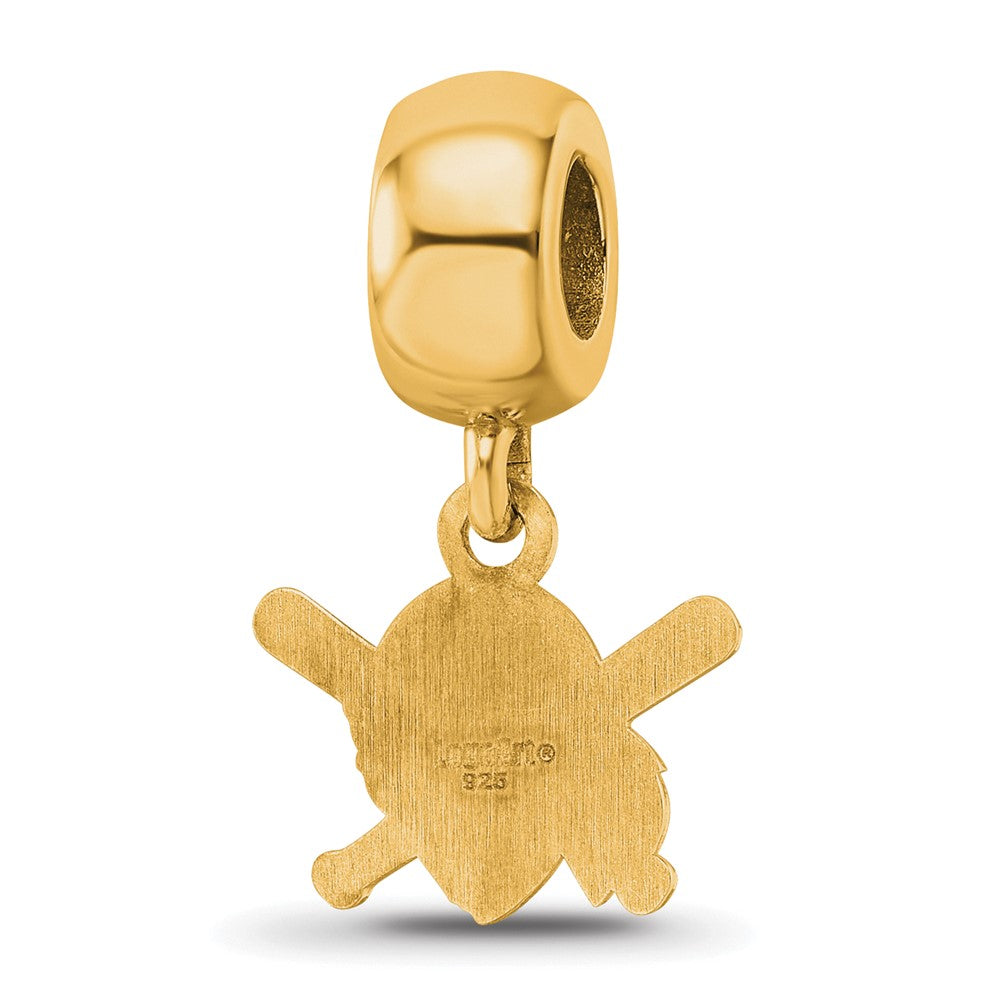 Sterling Silver Gold-plated MLB Pittsburgh Pirates Buccaneer Extra Small Dangle Bead
