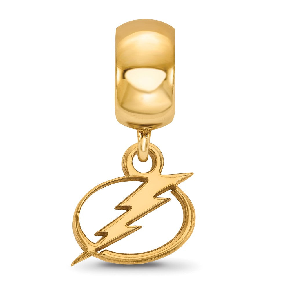 Sterling Silver Gold-plated NHL Tampa Bay Lightning Extra Small Dangle Bead Charm