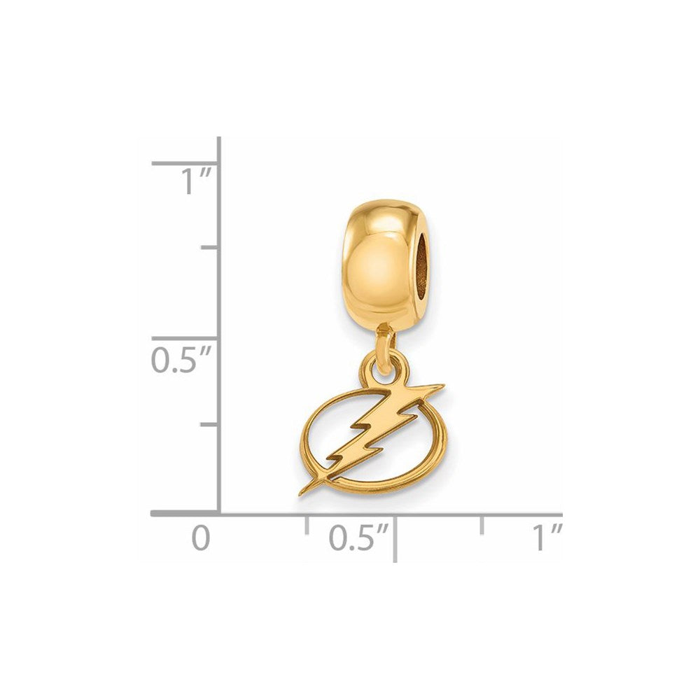 Sterling Silver Gold-plated NHL Tampa Bay Lightning Extra Small Dangle Bead Charm