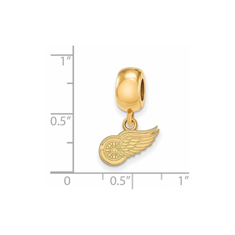 Sterling Silver Gold-plated NHL Detroit Red Wings Extra Small Dangle Bead