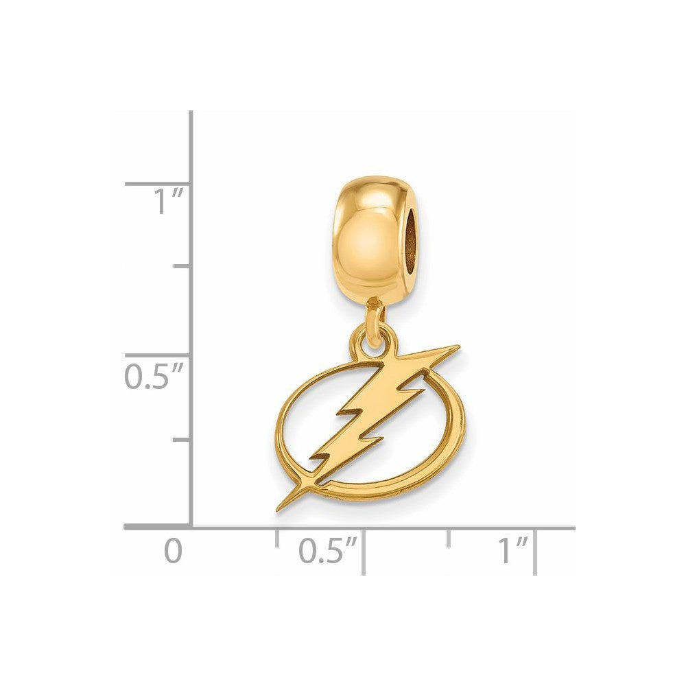 Sterling Silver Gold-plated NHL Tampa Bay Lightning Small Dangle Bead