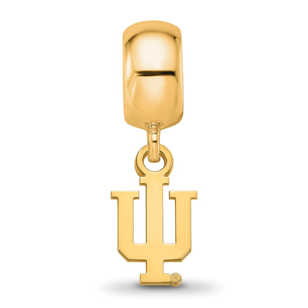 Sterling Silver Gold-plated Indiana University I-U Extra Small Dangle Bead Charm