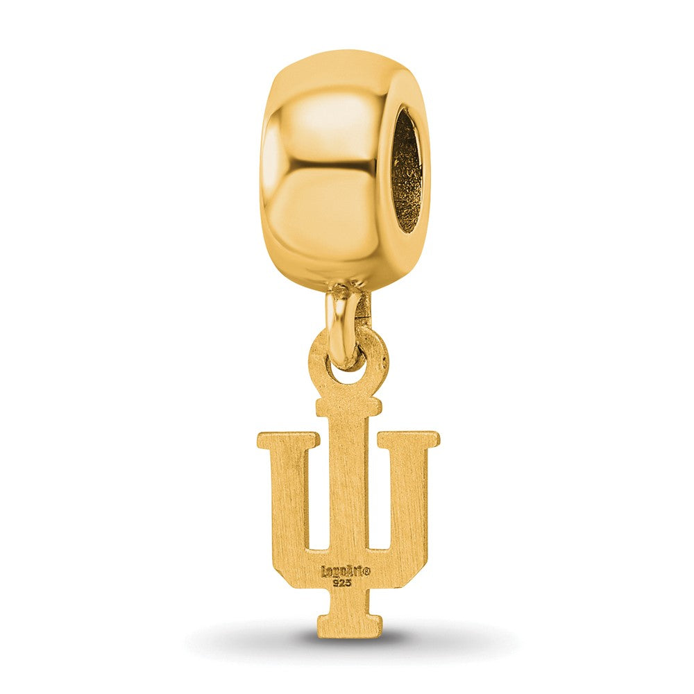 Sterling Silver Gold-plated Indiana University I-U Extra Small Dangle Bead Charm