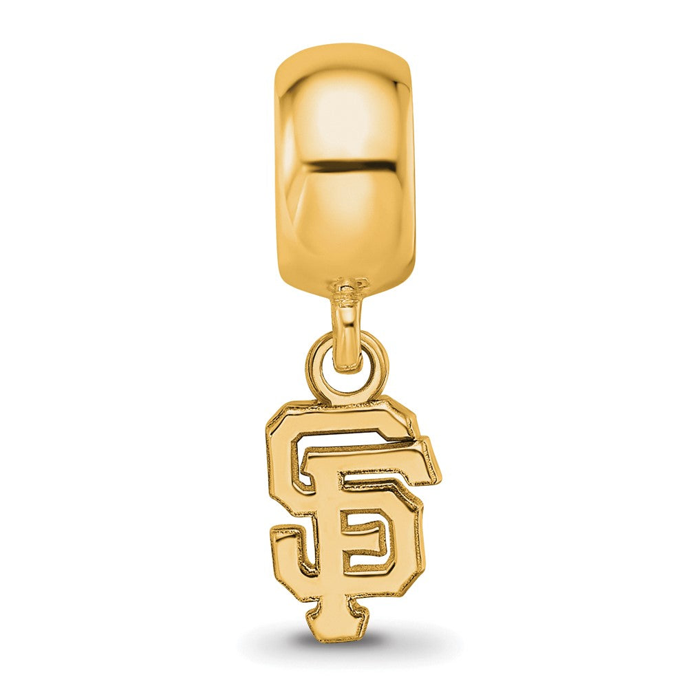 Sterling Silver Gold-plated MLB San Francisco Giants Letters S-F Extra Small Dangle Bead