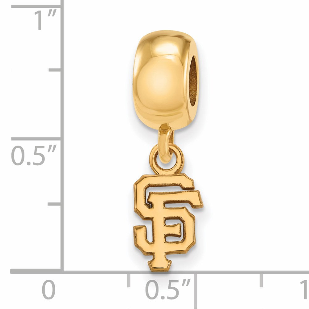 Sterling Silver Gold-plated MLB San Francisco Giants Letters S-F Extra Small Dangle Bead