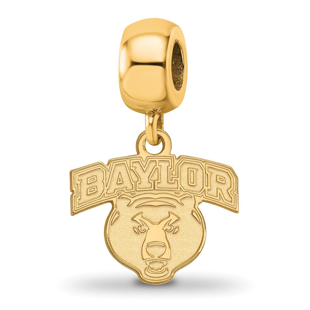 Sterling Silver Gold-plated Baylor University Small Dangle Bead Charm